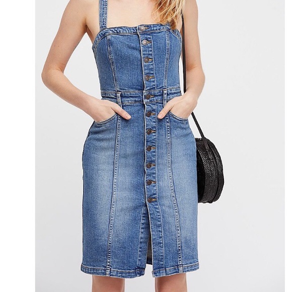 Free people button up denim dress - Picture 2 of 9